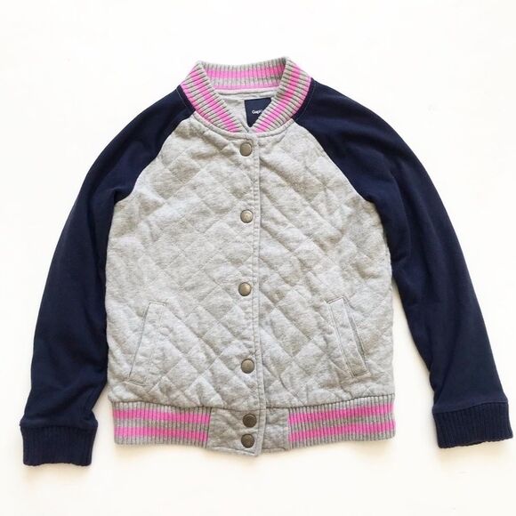 Gapkids quilt stitched varsity jacket VGUC L(10Y) - Picture 1 of 4